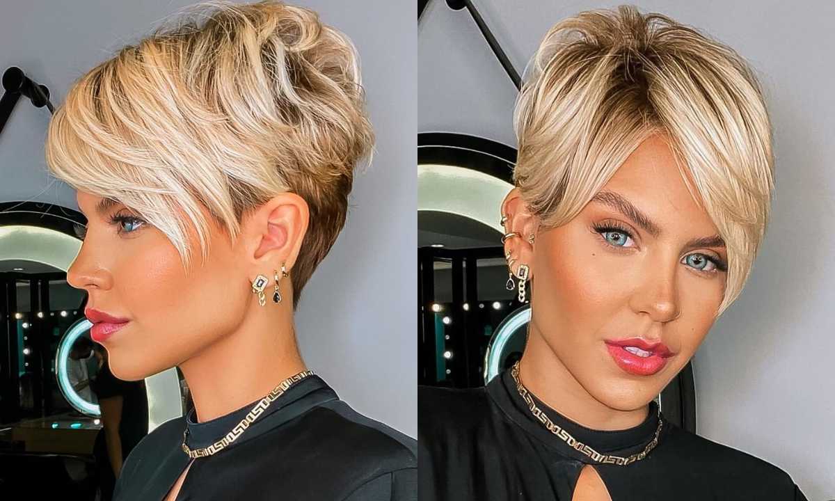 capello corto con ciuffo lungo